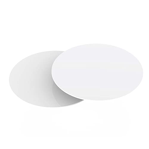 Lacupella Cake Board 10 Inch - Reusable White Glossy Acrylic Round Disk Set of 2-1/8 or 0.12 inch Thickness for Cake Presentation Replacing Corrugated Board