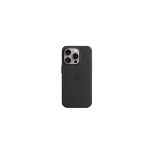 Apple iPhone 15 Pro Max Silicone Case with MagSafe: Lightweight Phone Case, Wireless Charging Compatible, Smooth Matte Finish; Black