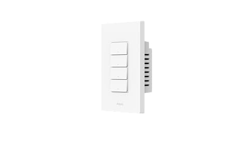 Aqara Smart Light Switch H2 (2-in-1 Neutral, 4 Buttons, 3 Channels), Thread/Zigbee Protocol, Wall Switch for Smart Home, Supports Apple Home, Alexa, Google Home and Home Assistant, Matter Over Thread