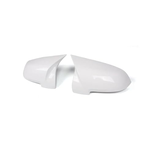 Mirror Cover 1Pair Glossy Carbon Mirror Cap Compatible for BMW F10 F11 F18 F07 F12 F13 F06 F01 F02 F03 F04 LCL 2014-IN Black/White Mirror Cover(White)