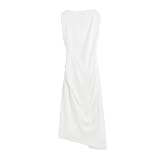 Women Asymmetric Dress Traf Summer Draped Sleeveless A Line Casual Robe Female Maxi Long Dress 01 L