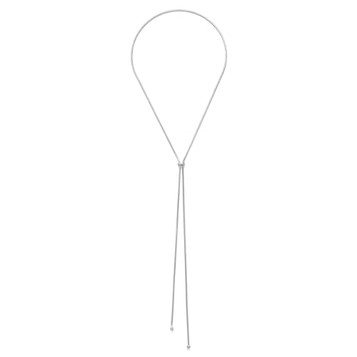MIJENITI Sliver Necklace for Women Y-Shaped Pendant Chain Adjustable Gold Long Necklaces Dainty Jewelry