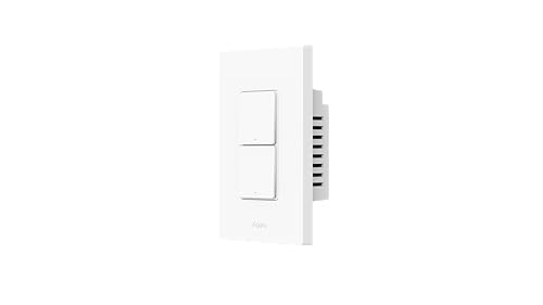 Aqara Smart Light Switch H2 (2-in-1 Neutral, 2 Buttons, 1 Channel), Thread/Zigbee Protocol, Wall Switch for Smart Home, Supports Apple Home, Alexa, Google Home and Home Assistant, Matter Over Thread