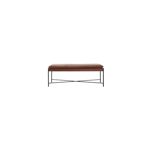 Safavieh Home Kara 50-inch Brown Faux Leather and Black Cushioned X-Bench