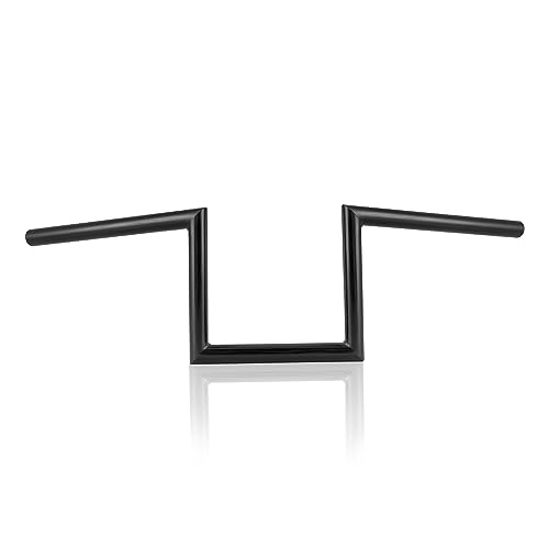 OUMUR Motorcycle Handlebar 8" Rise 1 Inch Ape Hanger Z-Bars for Harley Sportster XL883 XL1200 Softail Dyna For Yamaha Suzuki Kawasaki Chopper Cruisers Bobber Cafe Racer custom Bike 1982-Up (Black)