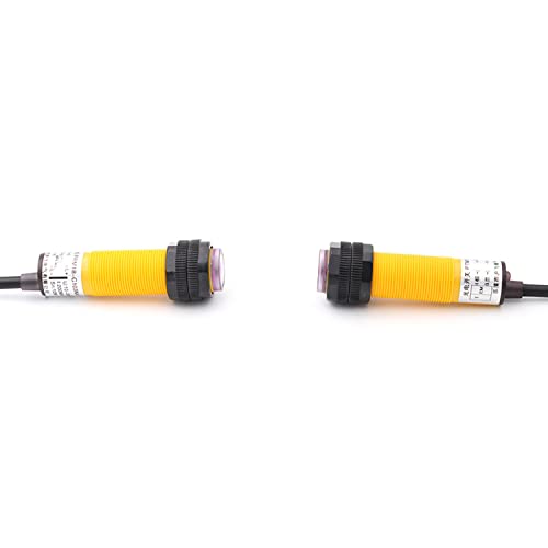 Superele 2pcs 5M IR Electric Sensor Switch Photo Switch Through Beam PNP DC 12V-24V Infrared Rays Electric Sensors 2.4cm x 7cm