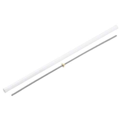 uxcell 1Pcs 1000mm Tr8x8 Lead Screw with Brass Nut (Acme Thread, 2mm Pitch, 4 Starts, 8mm Lead), 304 Stainless Steel Screw Bar Printer Upgrade Parts with Plastic Packaging Tube, Silver