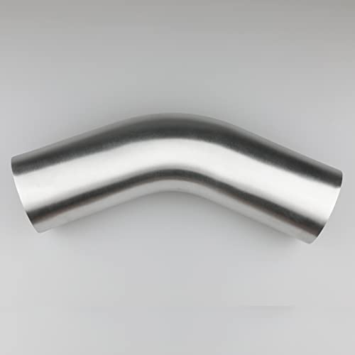 70mm (2.75") OD 45 Degree Elbow 2.75 Inch Aluminum Intercooler Pipe Air Intake Tube, 1.5D Radius, Brushed Finish