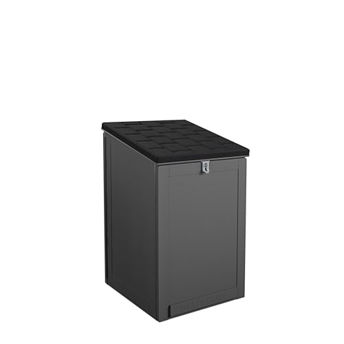 COSCO BoxGuard Large Outdoor Storage Box, Lockable Package Delivery and Storage Solution, 6.3 Cubic ft, Black/Charcoal