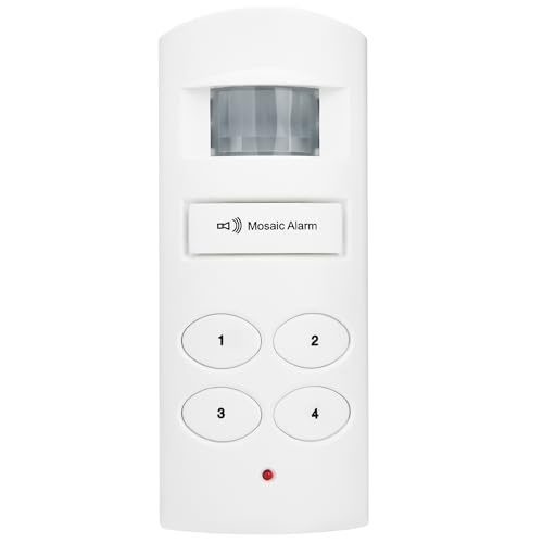 Loud 135db Keypad Motion Sensor Alarm Siren for Garage, Shed. Portable Cordless Battery Operated Travel PIR Motion Detector Alert. Indoor USB Powered Infrared Home Security Intruder, Burglar Alarm