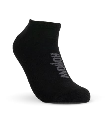 HOLLOW Alpaca No Show Socks for Men and Women, Moisture Wicking Alpaca Socks for Hiking, Running, Outdoors, Any Season No Show Sock, Temperature Regulating, Light Compression, Medium, Black