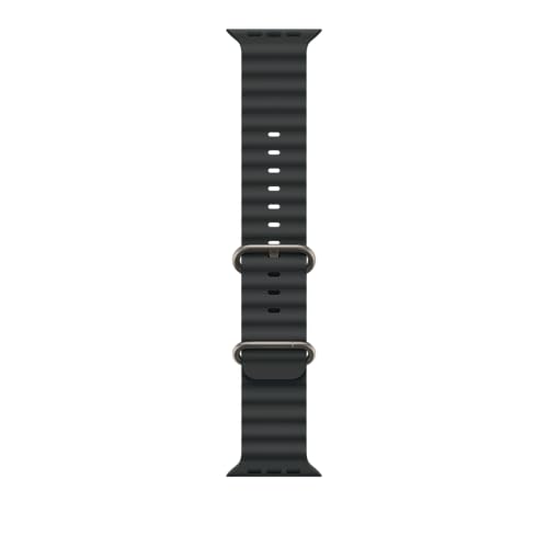 Apple Watch Band - Ocean Band (49mm) - Black with Natural Titanium Finish - Regular