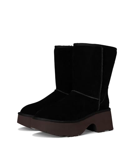 UGG Women's Classic Short New Heights Fashion Boot, Black, 9