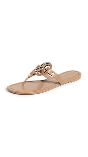 Tory Burch Women's Miller Sandals, Almond Flour, Tan, 7 Medium US