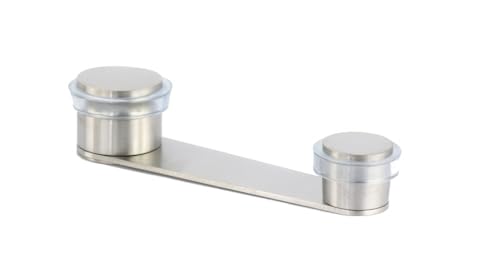 EVI | Doorstop | Adhesive Fixing Or Screw + Anchor | for Doors up to 2'' Thick | Transparent Rubber | Stainless Steel Matte Finish | Mod. I-164