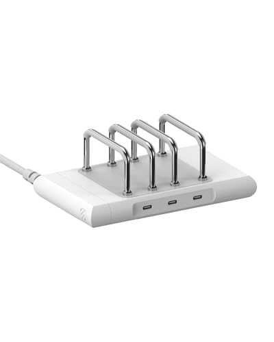Scosche BL2MD BaseLynx™ 2.0 Vert, 60W USB-C Vertical Charging Station for Multiple Devices, Charger Organizer with 3 PD Fast Charge Ports, Modular System Compatible with Apple iPhone & iPad, White