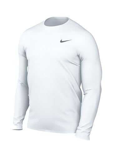 Nike Men's Team Legend Long Sleeve Tee Shirt (Medium, White)