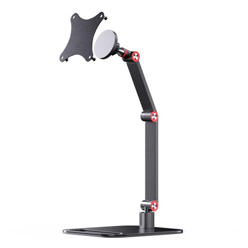 Feising Portable Monitor Stand Magnetic Quick-Release - Foldable 10 10.1 10.5 11 11.6 12 12.5 15.6 17 17.3 18 18.5 inch Portable Monitor 75x75mm Vesa Mount Folding Travel Monitor Stand FS07A