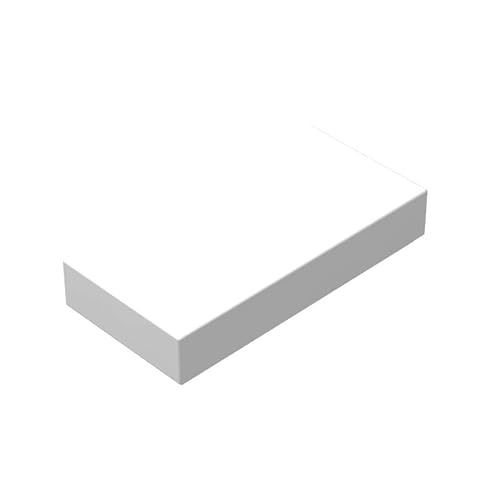 Classic Tiles Block Bulk, White Tiles 1x2, Building Tiles Flat 100 Piece, Compatible with Lego Parts and Pieces: 1x2 White Tiles(Color:White)