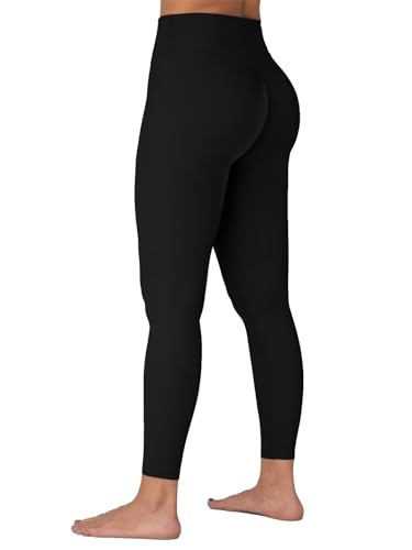 Sunzel Sunzfly Invisible Butt Scrunch Workout Leggings for Women, Butt Lifting High Waisted Gym Yoga Pants with Tummy Control 25" Black Small