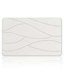 Veeloim Stone Bath Mat Diatomaceous Earth Shower Mat Non-Slip Super Absorbent Diatomite Stone Bath Mats for Bathroom Floor Quick Drying Natural Easy to Clean(23.6''×15.4" White)