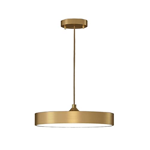 Luxurious Chandelier, Nordic Brass Pendent Lamp LED Dimmable Bedroom Chandelier Creative Hanging Lamp Height Adjustable for Dining Room Kitchen Living Room Suspended Light(Brass,30cm)