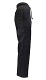 Natural Uniforms Classic 6 Pocket Black Chef Pants with Multi-Pack Quantities Available (3, Large)