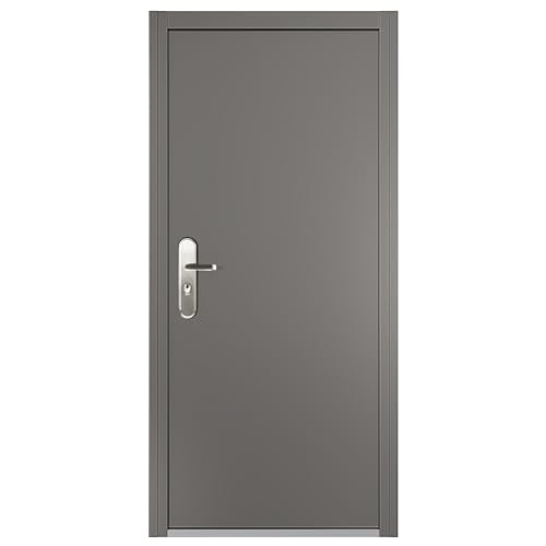 VIZ-PRO Quick Mount Steel Security Door with Frame and Hardware, Gray Right Side-Hinged Inward, 36" Door Slab