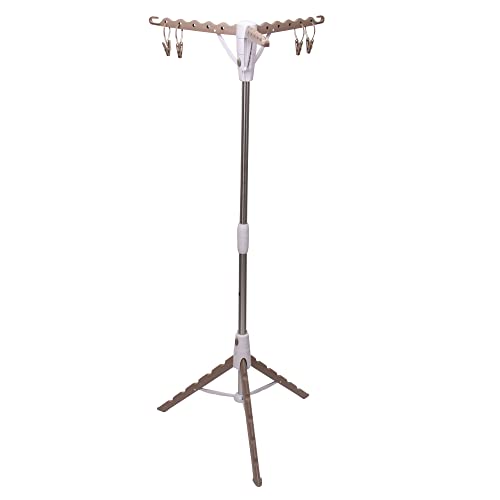 Household Essentials Tripod Clothes Drying Rack, Air Dryer and Garment Rack, Use to Dry Laundry or Hang Clothes, Portable and Compact, Tan