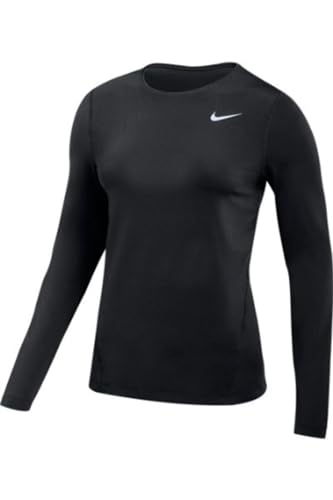 Nike Womens Pro All Over Dri-Fit Long Sleeve Mesh Top (US, Alpha, Small, Regular, Regular, Black)