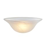 Aspen Creative 23140-11 Etched Alabaster Transitional Style Replacement Glass Shade for Medium Base Socket Torchiere Lamp, Swag Lamp and Pendant, 15-1/2" Diameter x 5-1/2" High, 1 Pack