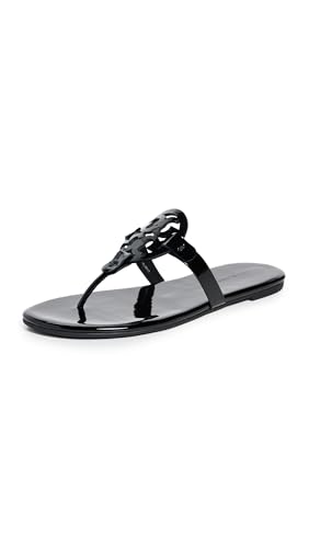 Tory Burch Women's Miller Patent Thong Sandal, Perfect Black Patent, 6.5 Medium US