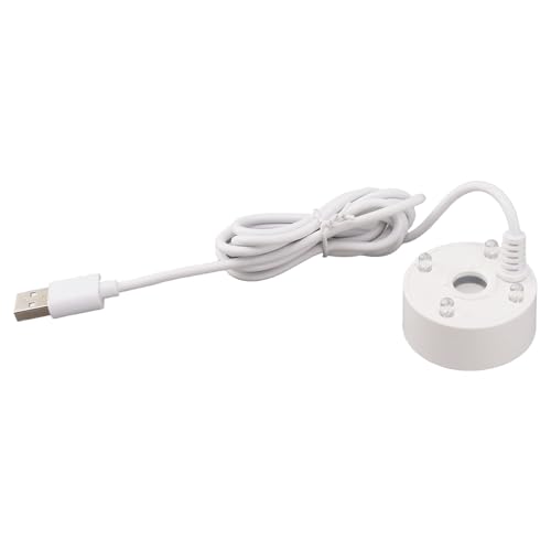 Mini Fog Machine, Mist Maker Fogger Mist Maker USB Colorful LED Lights Mist Maker for Fish Tanks, Vases and Rockery Decoration (White)