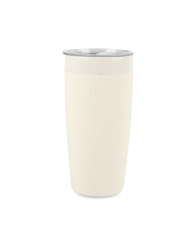 W&P Porter Insulated Tumbler 20 oz | No Metallic Aftertaste Ceramic Coated for Water, Coffee, & Tea | Wide Mouth Vacuum Insulated | Dishwasher Safe, Cream