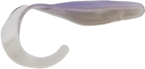 Bass Assassin WC33330 Curly Shad (10 Count), Albino Shad, 4"