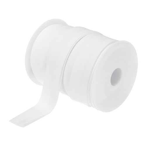 MECCANIXITY 1 Inch Double Fold Bias Tape Polyester Continuous Bulk Bias Tape for Sewing,Seaming Quilting Hemming Binding Crafts (White 25 Yards)