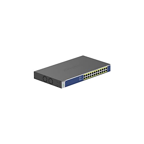 NETGEAR 24-Port Gigabit Ethernet Unmanaged PoE Switch (GS524PP) - with 24 x PoE+ @ 300W, Desktop or Rackmount, and Limited Lifetime Protection