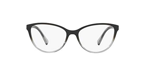 A|X ARMANI EXCHANGE Women's AX3053 Square Prescription Eyeglass Frames, Black/Transparent Smoke/Demo Lens, 53 mm