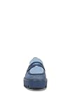 Franco Sarto Womens Balin Lug Sole Chunky Loafer Denim Blue Fabric 9 M