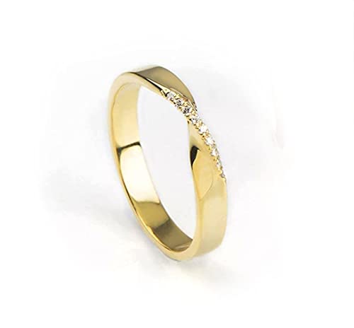 Elegant J. Box Women Diamond Mobius Wedding Band in Solid Gold 9K,14K & 18K, Diamond Gold Mobius Ring, Minimalist Promise Ring, Wedding Jewelry Width 3.3mm, RN110