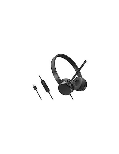 Lenovo USB-A Wired Stereo On-Ear Headset (with Control Box)