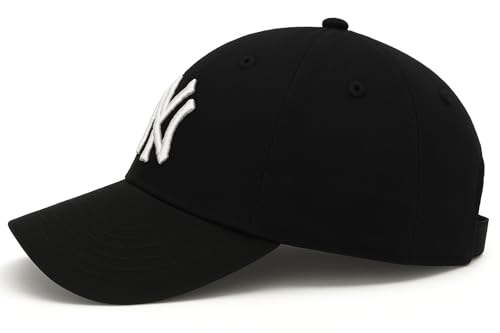 United S New York Cap for Men and Women | N&Y Crafted from Cotton | Good Material with Exquisite Embroidery | Adjustable Buckle Black