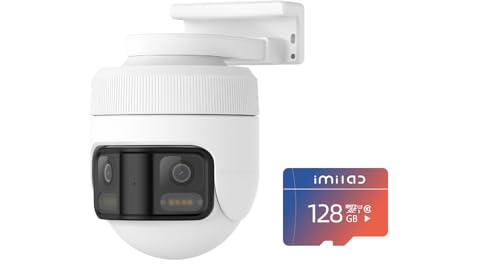 IMILAB EC6 Panorama+128GB SD Card: 3.5K WiFi Plug-in Spotlight Camera: 180° Utra Widely View w/344° Rotatable Dual-Lens Security Camera Outdoor