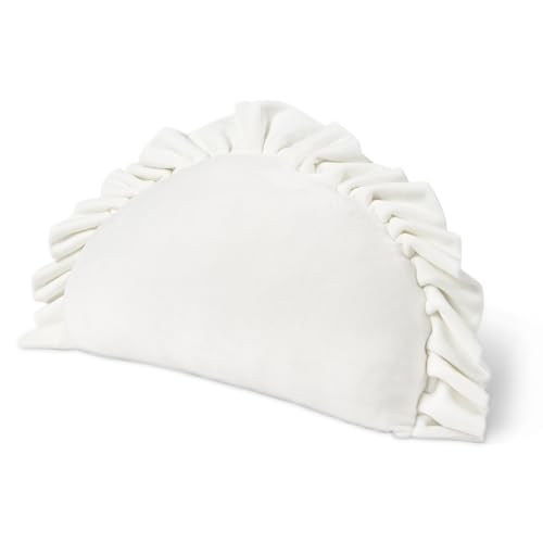 EVOLVEOVER Dumpling Plush Toy Dumpling Decorative Throw Pillow Soft Food Plushies Funny Dumpling Stuffed Animal White(23.6in)