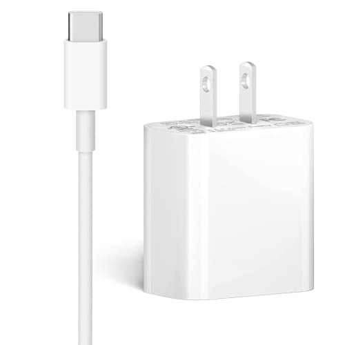 USB-C Charging Rapidly Fast USB C Fast Wall Charger for Huawei P30 Pro and Other Pixel Devices (18W 3A PD Power Adapter + Extra Long 6.6 Foot USB-C, C-C Cable)
