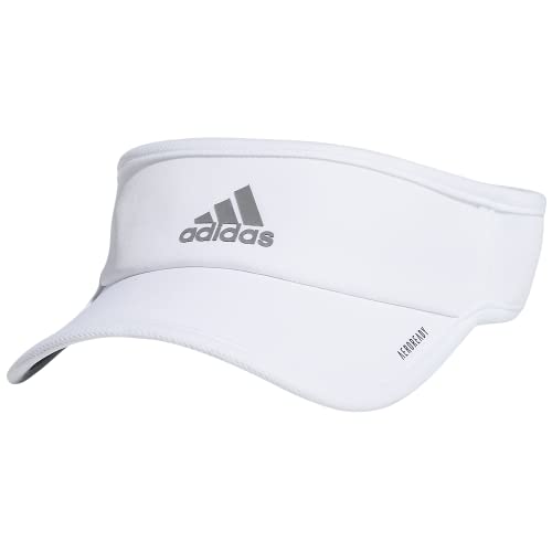 adidas Superlite, Sun Visor Hat for Women, Sport Performance, Outdoor Activities, White/Silver Reflective/2.0, One Size