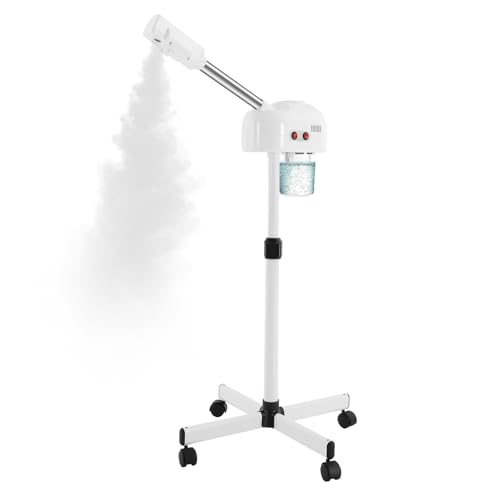 Face Steamer, Stand Facial Steamer with Hot Mist and 360 Degree Rotating Nozzle, Home Facial Spa Steaming Machine, Adjustable Height Skin Care Equipment for Barber Store, Home, Beauty Salon