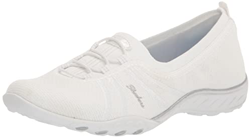 Skechers Women's Breathe Easy-Simple Pleasure Sneaker, White, 11