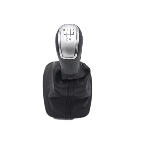 Car Shift Knob for Skoda for Fabia MK1 1999 2000 2001 2002 2003 2004 2005 2006 2007 2008 5 for Speed Gear Stick Shift Knob Leather Boot(Black)
