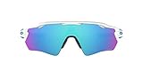 Oakley Men's OO9208 Radar EV Path Rectangular Sunglasses, Polished White Blue/Prizm Sapphire, 38 mm